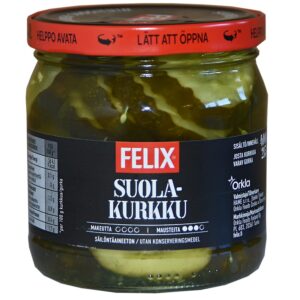 Felix suolakurkku viipaloituja kurkkuja suolamausteliemessä 400g/215g