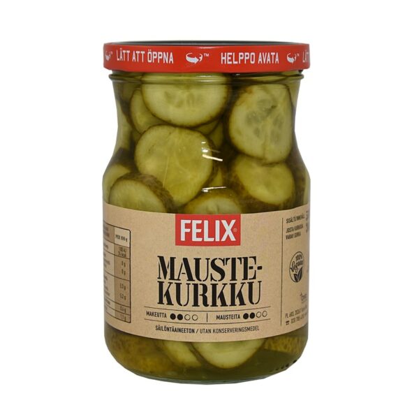 Felix maustekurkkuviipale 560g/300g viipaloituja kurkkuja mausteliemessä