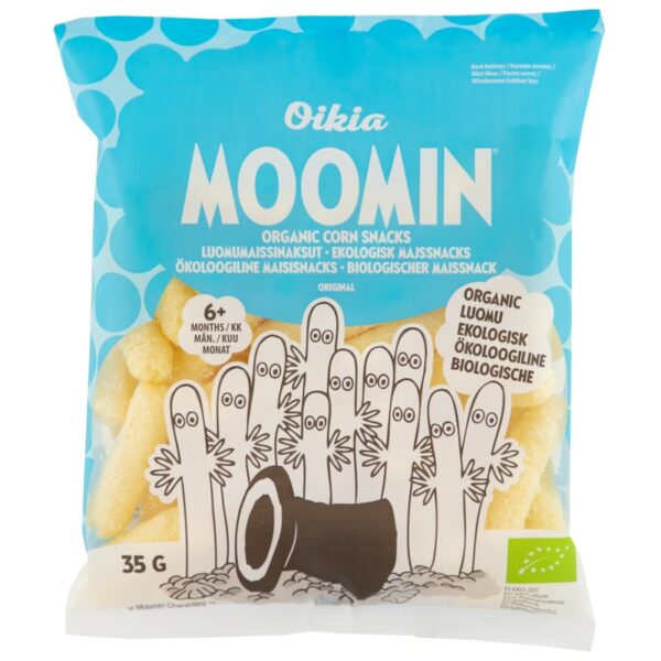 Oikia Moomin Luomumaissinaksu 35g original 6+ kk