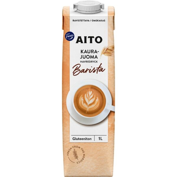 Fazer Aito kaurajuoma Barista 1l gluteeniton UHT