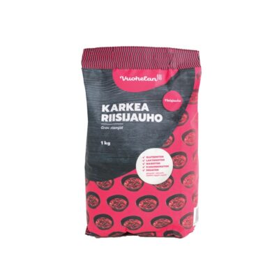 Vuohelan Karkea riisijauho 1 kg gluteeniton