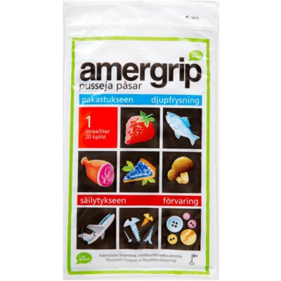 Amergrip pussi 1L 20kpl (pussin koko 17x22cm)