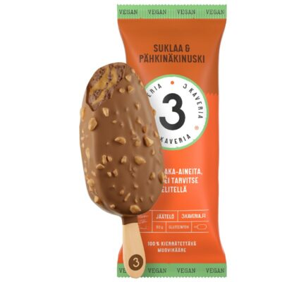 3 Kaverin jäätelöpuikko vegan 80g suklaa&pähkinäkinuski G