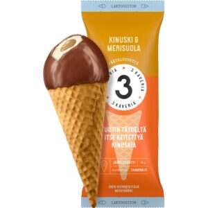 3 Kaverin Jäätelö Jäätelötuutti, Kinuski & Merisuola 95g
