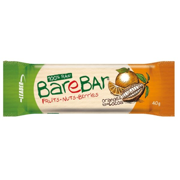Barebar Natural Energy Bar 40g appelsiini-raakakaakao