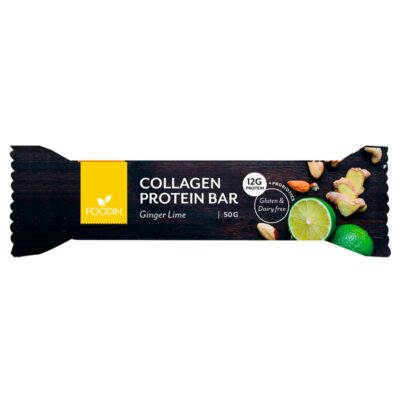 Foodin inkivääri-lime kollageeniproteiinipatukka 50 g