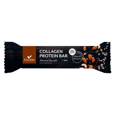 Foodin manteli-merisuola kollageeniproteiinipatukka 50 g