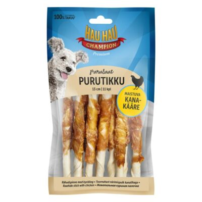 Hau-Hau Champion puruluut purutikku 11kpl 100g kana