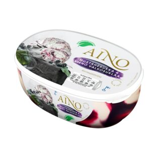 Aino 520g/0,9L Mustaherukka & Vieno Valkosuklaa kermajäätel