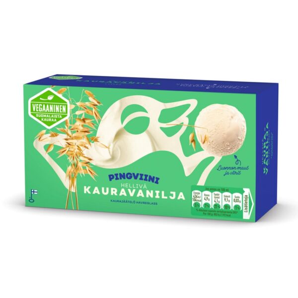 Pingviini vegaaninen kaurajäätelö kotipakkaus Vanilja 1L/540g