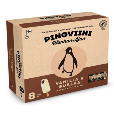 Pingviini Wanhan Ajan Vanilja & Suklaa kermajäätelöpuikko monipakkaus 8x40g