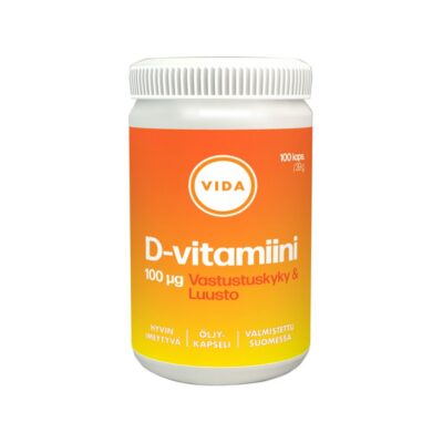 Vida D-vitamiinivalmiste D-vitamiini 100 µg 100 kapselia 39 g