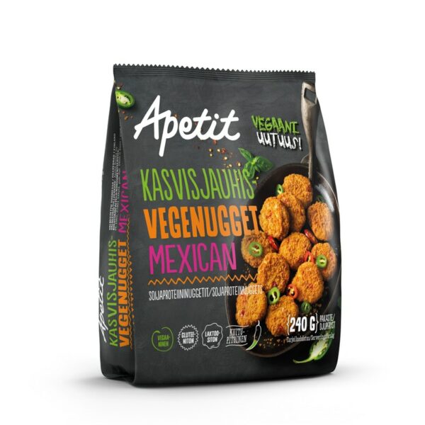 Apetit kasvisjauhis-vegenugget mexican soijaproteiininuggetit 240g pakaste