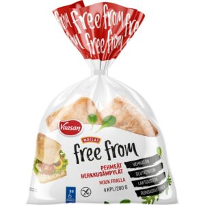 Vaasan Moilas Free From pehmeät herkkusämpylät 4kpl/280g gluteeniton