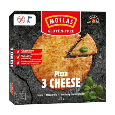 Moilas Gluten-Free 3 Cheese pizza 270g gluteeniton pakaste