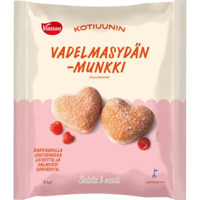 VAASAN KOTIUUNIN Vadelmasydän-munkki 8 x 45g