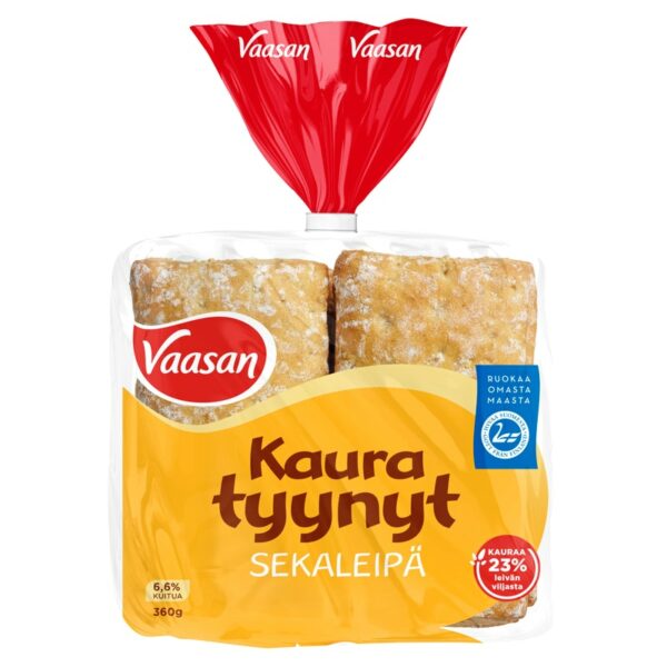 Vaasan Kauratyynyt 360 g halkaistu kauraleipä