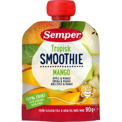 Semper Smoothie Tropisk Omenaa ja mangoa 90g alkaen 6 kk lasten hedelmäsose