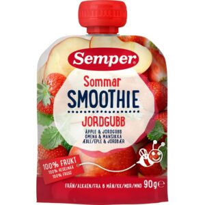 Semper Smoothie Sommar Omenaa ja mansikkaa 90g alkaen 6 kk lasten hedelmäsose