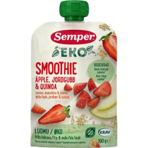 Semper Luomu Smoothie omena, mansikka & kvinoa 100g alkaen 6kk