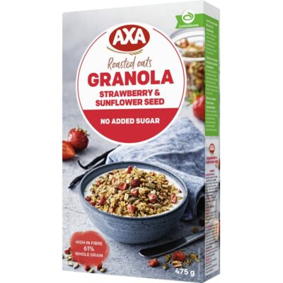 AXA Mansikka & auringonkukansiemen granola 475g