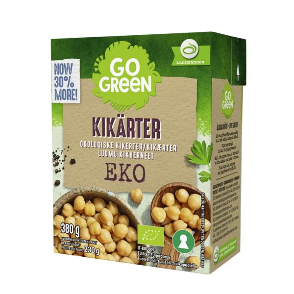 GoGreen Luomu kikherneet 380 g/230 g