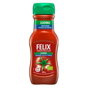 Felix ketsuppi 485g vähemmän suolaa ja sokeria luomu