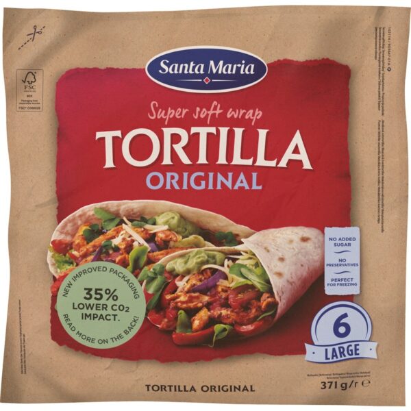 Santa Maria Tortilla Original Large vehnätortilla 6 kpl 371g