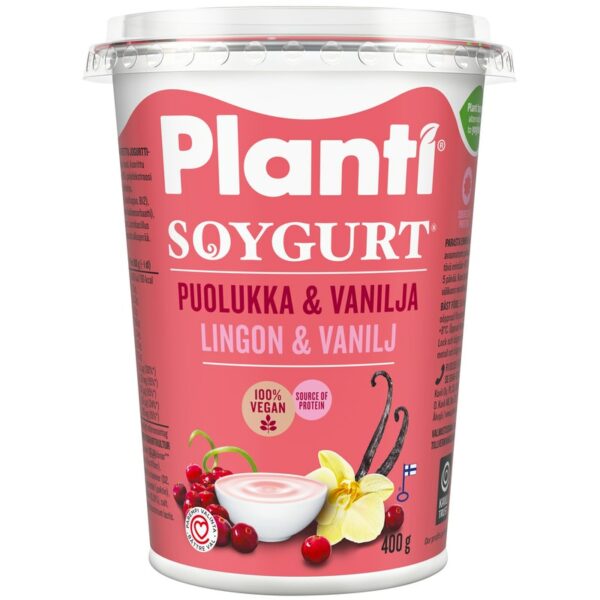 Planti soygurt 400g puolukka-vanilja