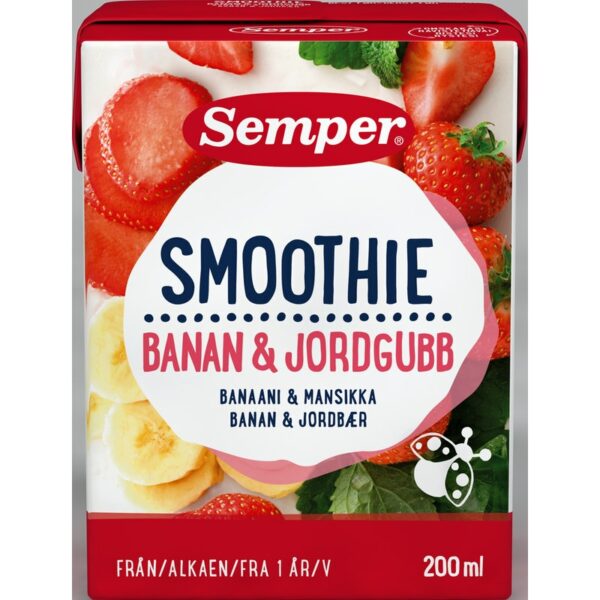 Semper Smoothie banaani ja mansikka 200ml alk 1v lastenruoka