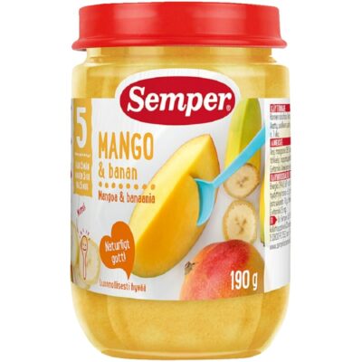 Semper Mangoa ja banaania sose 190g alk 5-6kk lastenruoka