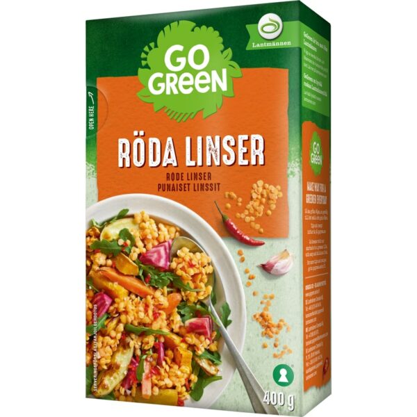 GoGreen Punaiset Linssit 400 g