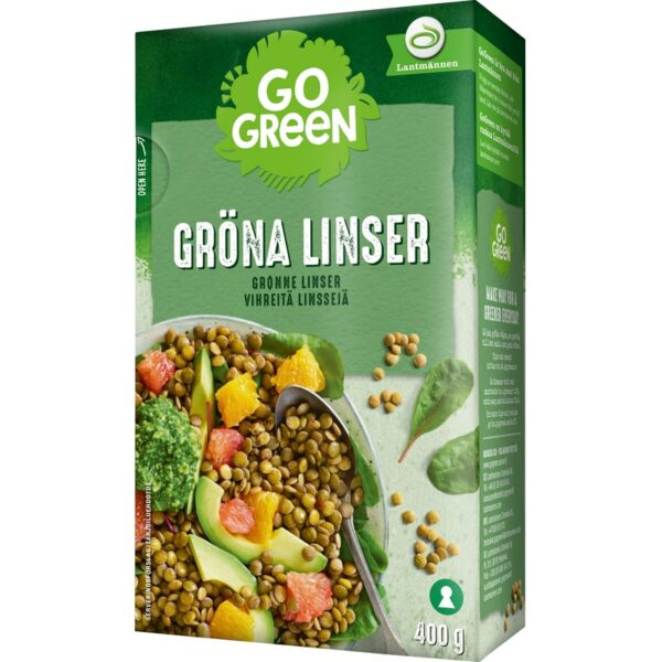 GoGreen Vihreät Linssit 400 g