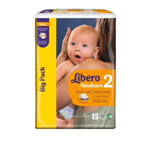 Libero Newborn teippivaippa koko 2 (3-6 kg) 88 kpl