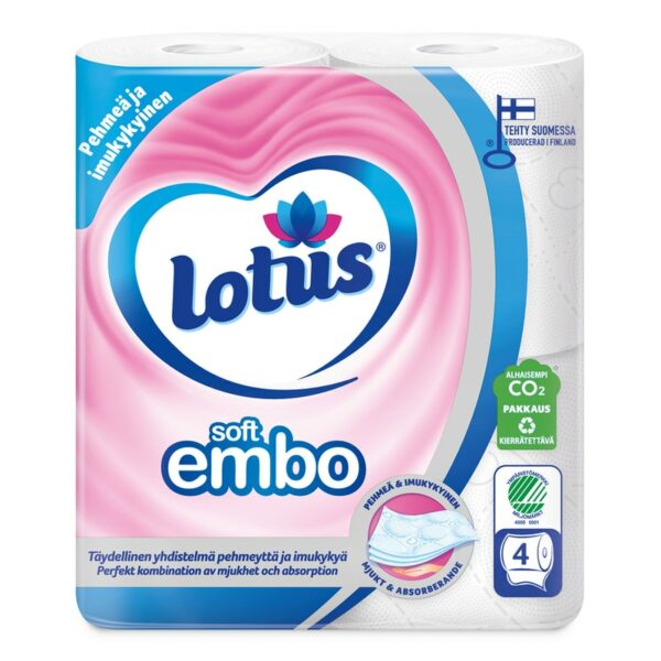 Lotus Soft Embo wc-paperi 4rl valkoinen