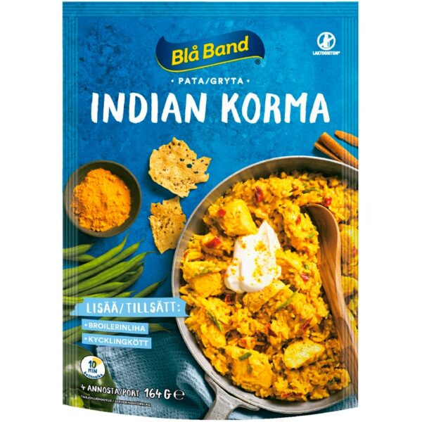 Blå Band Indian Korma pata Riisi-kasvis-mausteseos 164g