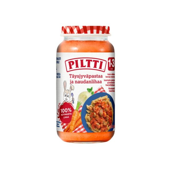 Piltti Täysjyväpastaa ja naudanlihaa 250g 1-3v