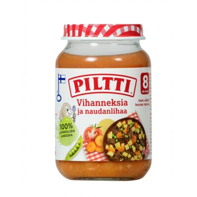 Piltti Vihanneksia ja naudanlihaa 190g 8kk