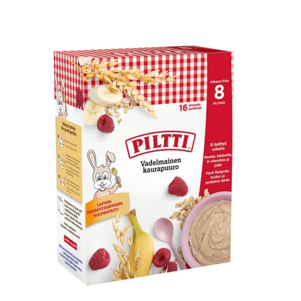 Piltti Vadelmainen kaurapuuro 2x240g 8kk