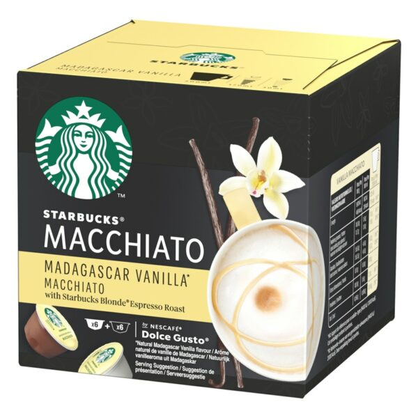 Starbucks Nescafe Dolce Gusto Madagascar Vanilla Macchiato maitokahvikapseli 12 kpl