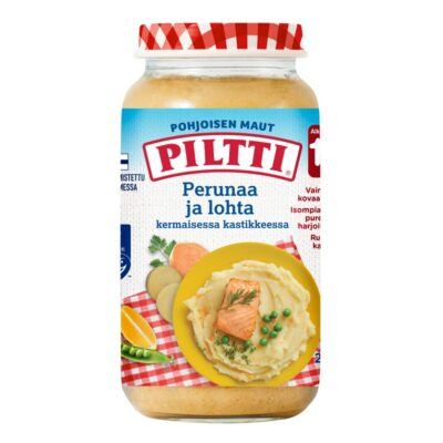 Piltti Pohjoisen Maut Perunaa ja lohta kermaisessa kastikkeessa 250g alkaen 1-3v