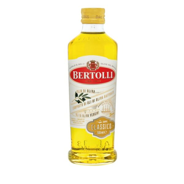 Bertolli classico jalostetusta oliiviöljystä ja neitsytoliiviöljystä valmistettu oliiviöljy 500ml