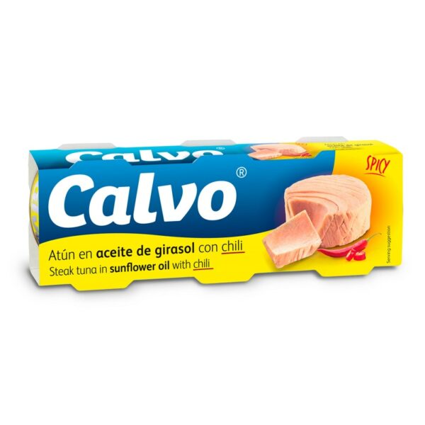 Calvo tonnikala auringonkukkaöljyssä chilillä 3 x 80g/52g