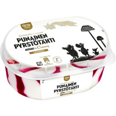 Ingman Creamy laktoositon kermajäätelö Punainen pyrstötähti marja 850ml/464g