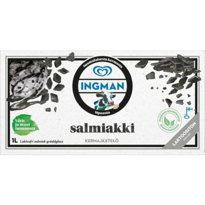Ingman kermajäätelö 1l salmiakki laktoositon