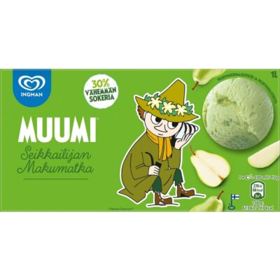 Ingman Muumi Kermajäätelö Seikkailijan makumatka Päärynä 1000ml/451g