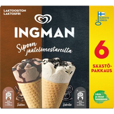 Ingman tuutti monipakkaus 6x120ml suklaa-lakritsi laktoositon