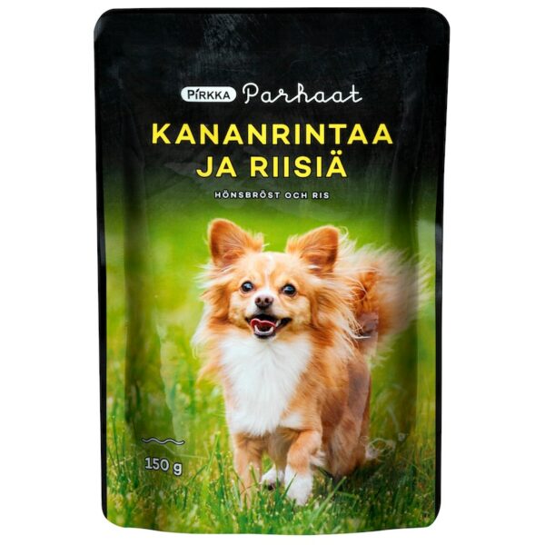 Pirkka Parhaat koiran annospussi 150g kananrintaa ja riisiä