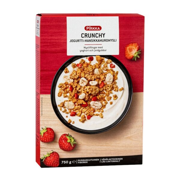 Pirkka Crunchy Jogurtti-mansikkamuromysli 750g