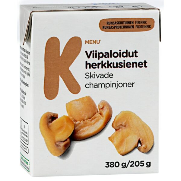 K-Menu viipaloidut herkkusienet 380g/205g